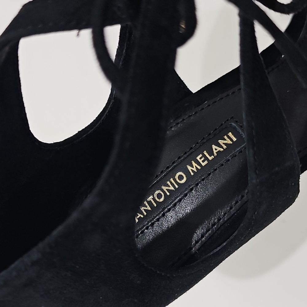 Antonio Melani Black Leather Suede  Dressy High Heels Size 7M - Picture 12 of 12